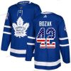 Adidas Toronto Maple Leafs #42 Tyler Bozak Sininen Kotiottelu Aito USA Flag Ommeltu NHL Paita – Miesten