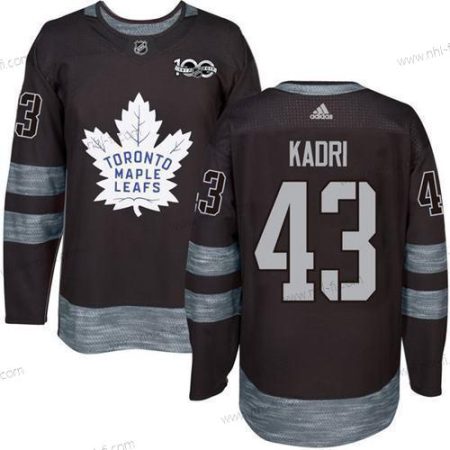 Adidas Toronto Maple Leafs #43 Nazem Kadri Musta 100th Vuosipäivä Ommeltu NHL 2017 Jääkiekko Paita – Miesten