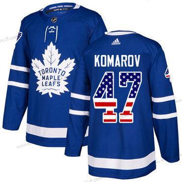 Adidas Toronto Maple Leafs #47 Leo Komarov Sininen Kotiottelu Aito USA Flag Ommeltu NHL Paita – Miesten