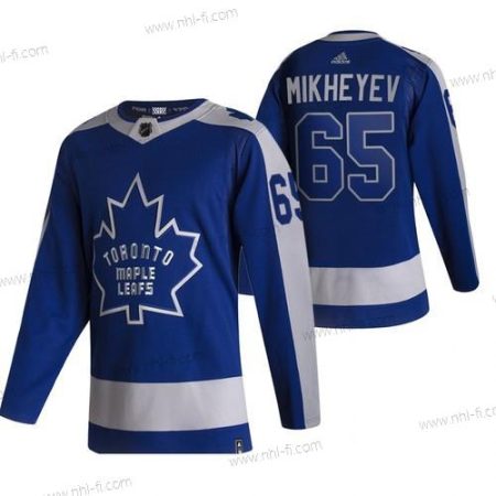 Adidas Toronto Maple Leafs #65 Ilya Mikheyev Sininen 2020-21 Käänteinen Retro Vaihtopaita NHL Paita – Miesten