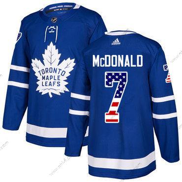 Adidas Toronto Maple Leafs #7 Lanny Mcdonald Sininen Kotiottelu Aito USA Flag Ommeltu NHL Paita – Miesten