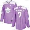 Adidas Toronto Maple Leafs #7 Lanny Mcdonald Violetti Aito Taistelee syöpää vastaan Ommeltu NHL Paita – Miesten