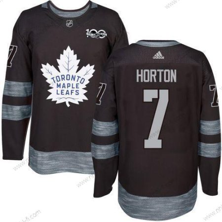 Adidas Toronto Maple Leafs #7 Tim Horton Musta 100th Vuosipäivä Ommeltu NHL 2017 Jääkiekko Paita – Miesten