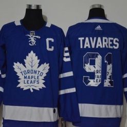 Adidas Toronto Maple Leafs #91 John Tavares Royal Sininen With Maajoukkue Logo Ommeltu NHL Paita – Miesten