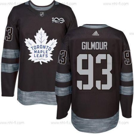 Adidas Toronto Maple Leafs #93 Doug Gilmour Musta 100th Vuosipäivä Ommeltu NHL 2017 Jääkiekko Paita – Miesten