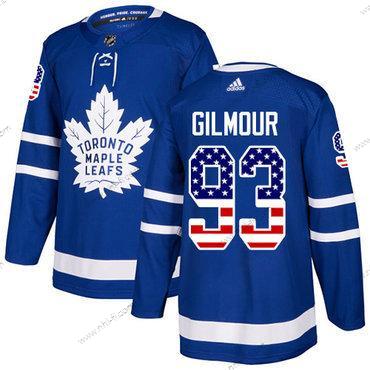 Adidas Toronto Maple Leafs #93 Doug Gilmour Sininen Kotiottelu Aito USA Flag Ommeltu NHL Paita – Miesten