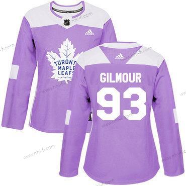 Adidas Toronto Maple Leafs #93 Doug Gilmour Violetti Aito Taistelee syöpää vastaan Ommeltu NHL Paita – Naisten