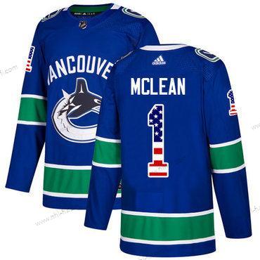 Adidas Vancouver Canucks #1 Kirk Mclean Sininen Kotiottelu Aito USA Flag Ommeltu NHL Paita – Miesten