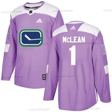 Adidas Vancouver Canucks #1 Kirk Mclean Violetti Aito Taistelee syöpää vastaan Ommeltu NHL Paita – Miesten