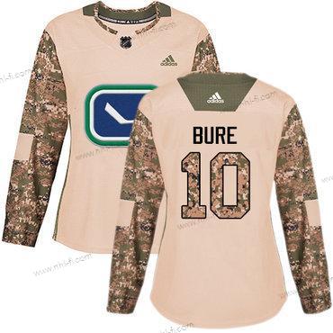 Adidas Vancouver Canucks #10 Pavel Bure Maastokuvio Aito 2017 Veterans Day Ommeltu NHL Paita – Naisten