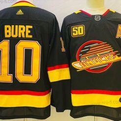 Adidas Vancouver Canucks #10 Pavel Bure Musta 50Th Season Ommeltu NHL Paita – Miesten