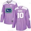 Adidas Vancouver Canucks #10 Pavel Bure Violetti Aito Taistelee syöpää vastaan Ommeltu NHL Paita – Miesten