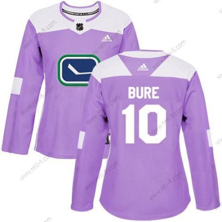 Adidas Vancouver Canucks #10 Pavel Bure Violetti Aito Taistelee syöpää vastaan Ommeltu NHL Paita – Naisten