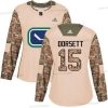 Adidas Vancouver Canucks #15 Derek Dorsett Maastokuvio Aito 2017 Veterans Day Ommeltu NHL Paita – Naisten