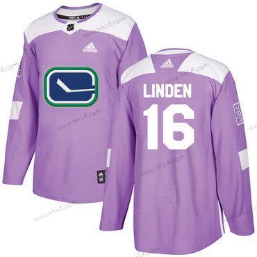 Adidas Vancouver Canucks #16 Trevor Linden Violetti Aito Taistelee syöpää vastaan Ommeltu NHL Paita – Miesten