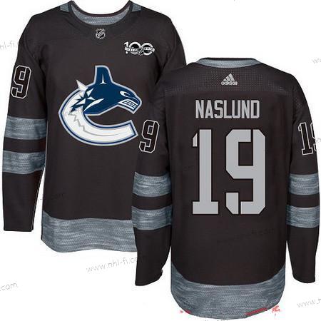 Adidas Vancouver Canucks #19 Markus Naslund Musta 100th Vuosipäivä Ommeltu NHL 2017 Jääkiekko Paita – Miesten