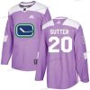 Adidas Vancouver Canucks #20 Brandon Sutter Violetti Aito Taistelee syöpää vastaan Ommeltu NHL Paita – Miesten