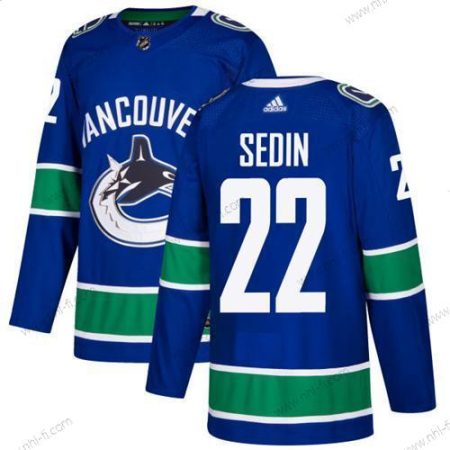 Adidas Vancouver Canucks #22 Daniel Sedin Sininen Kotiottelu Aito Ommeltu NHL Paita – Miesten