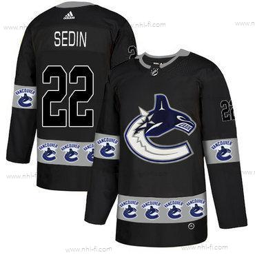 Adidas Vancouver Canucks #22 Henrik Daniel Sedin Musta Maajoukkue Logos Paita – Miesten