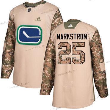 Adidas Vancouver Canucks #25 Jacob Markstrom Maastokuvio Aito 2017 Veterans Day Ommeltu NHL Paita – Miesten