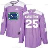 Adidas Vancouver Canucks #25 Jacob Markstrom Violetti Aito Taistelee syöpää vastaan Ommeltu NHL Paita – Miesten