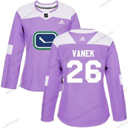 Adidas Vancouver Canucks #26 Thomas Vanek Violetti Aito Taistelee syöpää vastaan Ommeltu NHL Paita – Naisten