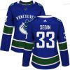 Adidas Vancouver Canucks #33 Henrik Sedin Sininen Kotiottelu Aito Ommeltu NHL Paita – Naisten