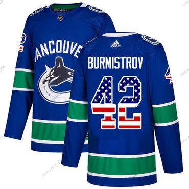 Adidas Vancouver Canucks #42 Alex Burmistrov Sininen Kotiottelu Aito USA Flag Ommeltu NHL Paita – Miesten