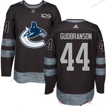 Adidas Vancouver Canucks #44 Erik Gudbranson Musta 100th Vuosipäivä Ommeltu NHL 2017 Jääkiekko Paita – Miesten