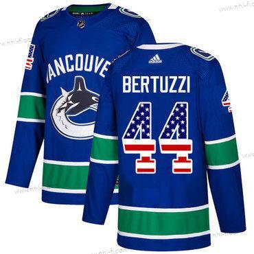 Adidas Vancouver Canucks #44 Todd Bertuzzi Sininen Kotiottelu Aito USA Flag Ommeltu NHL Paita – Miesten