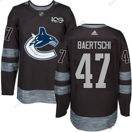 Adidas Vancouver Canucks #47 Sven Baertschi Musta 100th Vuosipäivä Ommeltu NHL 2017 Jääkiekko Paita – Miesten