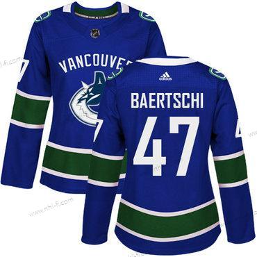 Adidas Vancouver Canucks #47 Sven Baertschi Sininen Kotiottelu Aito Ommeltu NHL Paita – Naisten