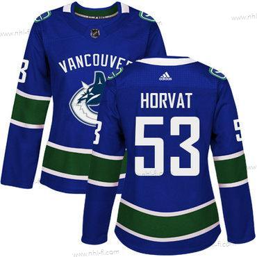 Adidas Vancouver Canucks #53 Bo Horvat Sininen Kotiottelu Aito Ommeltu NHL Paita – Naisten