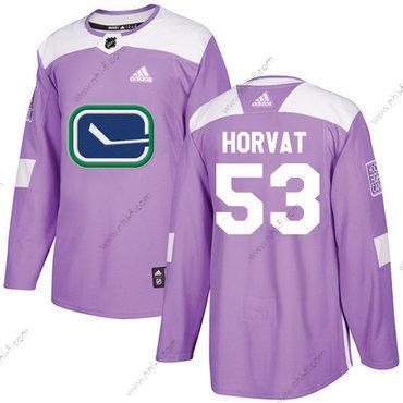 Adidas Vancouver Canucks #53 Bo Horvat Violetti Aito Taistelee syöpää vastaan Ommeltu NHL Paita – Miesten