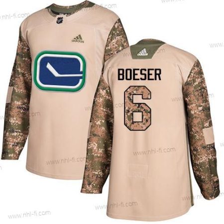 Adidas Vancouver Canucks #6 Brock Boeser Maastokuvio Aito 2017 Veterans Day Ommeltu NHL Paita – Miesten