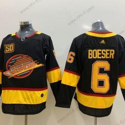 Adidas Vancouver Canucks 6 Brock Boeser Musta 50Th Season Paita – Miesten