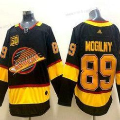 Adidas Vancouver Canucks #89 Alexander Mogilny Musta 50Th Season Ommeltu NHL Paita – Miesten