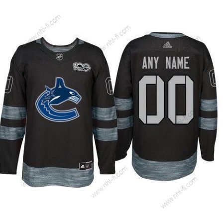 Adidas Vancouver Canucks Räätälöidyt Musta 1917-2017 100th Vuosipäivä Ommeltu NHL Paita