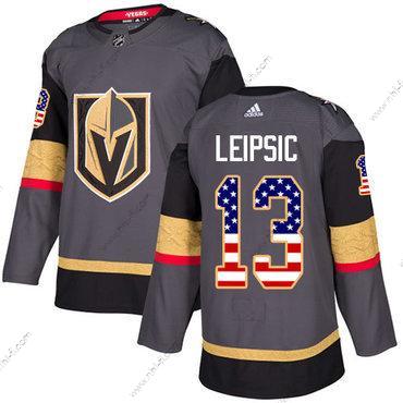 Adidas Vegas Golden Knights #13 Brendan Leipsic Harmaa Kotiottelu Aito USA Flag Ommeltu NHL Paita – Miesten