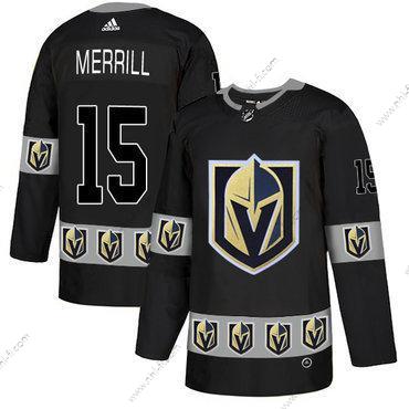 Adidas Vegas Golden Knights #15 Jon Merrill Musta Maajoukkue Logos Paita – Miesten