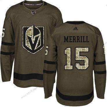 Adidas Vegas Golden Knights #15 Jon Merrill Premier Vihreä Salute to Service NHL Paita – Miesten