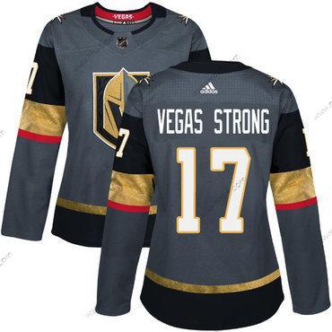 Adidas Vegas Golden Knights #17 Vegas Strong Harmaa Kotiottelu Aito Ommeltu NHL Paita – Naisten