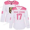 Adidas Vegas Golden Knights #17 Vegas Strong Valkoinen Pinkki Aito Ommeltu NHL Paita – Naisten