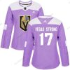 Adidas Vegas Golden Knights #17 Vegas Strong Violetti Aito Taistelee syöpää vastaan Ommeltu NHL Paita – Naisten