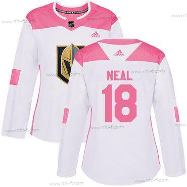 Adidas Vegas Golden Knights #18 James Neal Valkoinen Pinkki Aito Ommeltu NHL Paita – Naisten