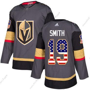 Adidas Vegas Golden Knights #19 Reilly Smith Harmaa Kotiottelu Aito USA Flag Ommeltu NHL Paita – Miesten