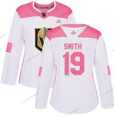 Adidas Vegas Golden Knights #19 Reilly Smith Valkoinen Pinkki Aito Ommeltu NHL Paita – Naisten