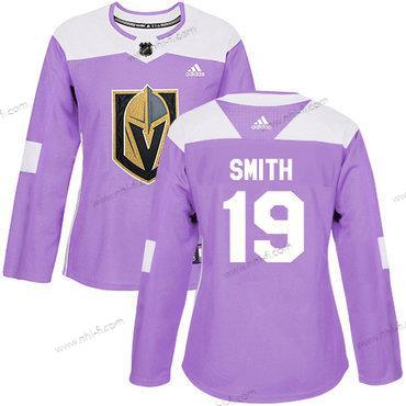 Adidas Vegas Golden Knights #19 Reilly Smith Violetti Aito Taistelee syöpää vastaan Ommeltu NHL Paita – Naisten