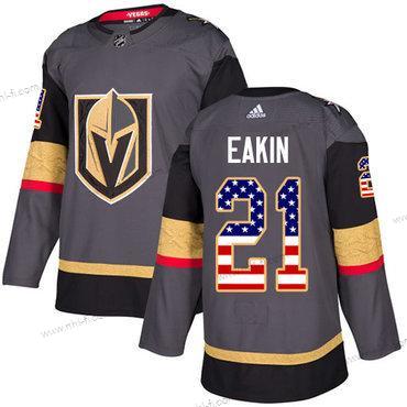 Adidas Vegas Golden Knights #21 Cody Eakin Harmaa Kotiottelu Aito USA Flag Ommeltu NHL Paita – Miesten