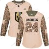 Adidas Vegas Golden Knights #24 Oscar Lindberg Maastokuvio Aito 2017 Veterans Day Ommeltu NHL Paita – Naisten